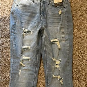 BRAND NEW Mudd High Rise Ankle Jeggings 11/30W Distressed